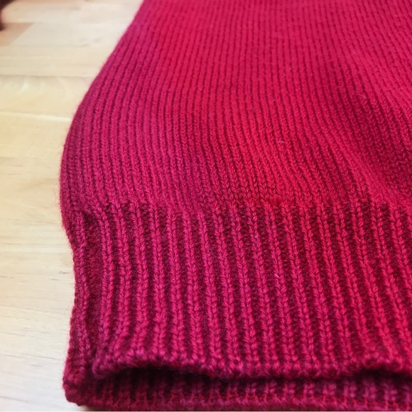 Vintage Eddie Bauer Wool Sweater Red Pullover Fair Isle Embroidered Flowers Sz S - Picture 13 of 14